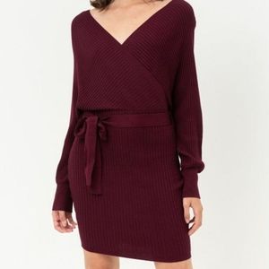 Love Tree Wrapped Sweater Dress